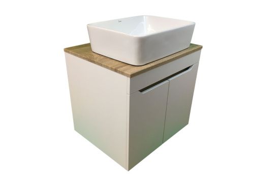 Тумба с раковиной Sintesi STL.W7024_SIN-LVB-APP-401 60х60 подвесная цвет коричневый - фото 4