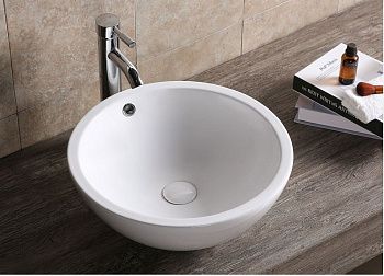 Раковина из сантехнического фарфора Cerutti SPA CR1001 50х50 накладная цвет белый без отверстий под смеситель