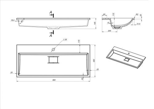 Раковина из искусственного камня Stella Polar Арта SP-00001474 80х50 встраиваемая цвет белый - фото 3