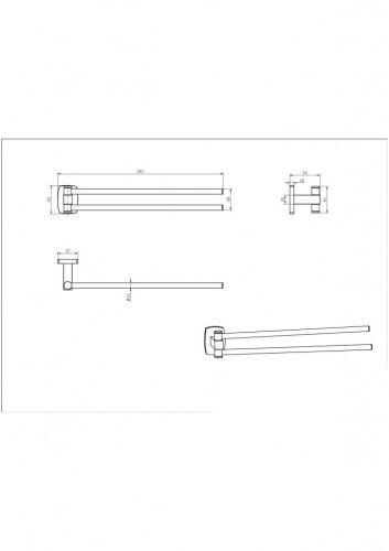 Полотенцедержатель CeramaLux Cube 12614 - фото 2