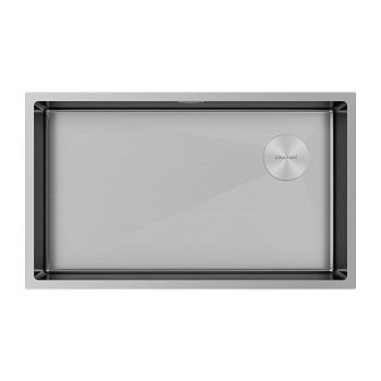 Кухонная мойка Paulmark NEXT-SKEW 74 UNI PM887444-BS 75х45 цвет серый поверхность брашированная