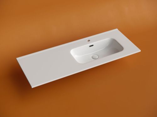 Раковина из сантехнического фарфора Ceramica Nova ELEMENT CN7006R 120х50 накладная цвет белый 1 отверстие под смеситель - фото 3