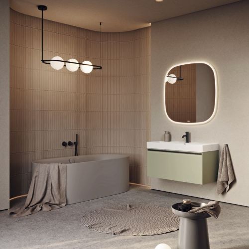 Тумба под раковину Aqwella Y PUR0110SH 100х40 подвесная цвет зеленый - фото 4