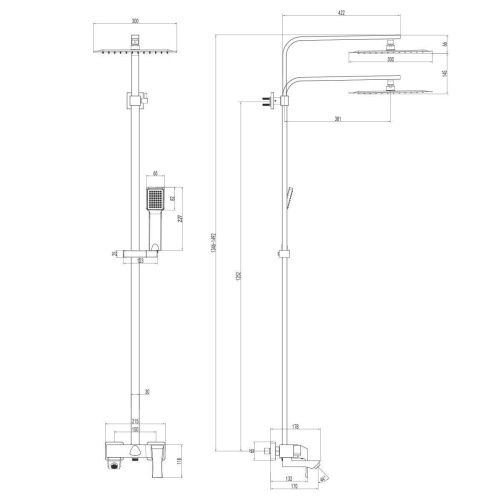 Душевая стойка LeMark Unit LM4562C настенная цвет хром - фото 3