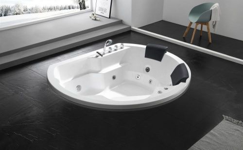 Ванна акриловая гидромассажная Gemy G9053 B 185х162 встраиваемая овальная с каркасом - фото 2