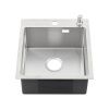 Кухонная мойка Melana ProfLine MLN-R44485HK+дозатор 45х50 цвет серый поверхность матовая
