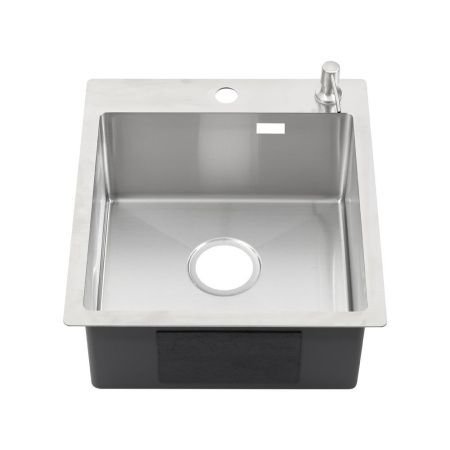 Кухонная мойка Melana ProfLine MLN-R44485HK+дозатор 45х50 цвет серый поверхность матовая
