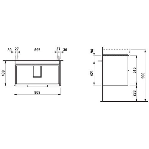 Тумба под раковину Laufen Base 4.0239.2.110.260.1 90х50 цвет белый - фото 2