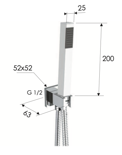 Душевой гарнитур Daniel  A547Q495DP настенный золото - фото 2
