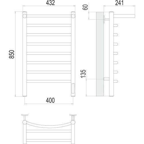 Полотенцесушитель электрический Terminus 4670078531407 45х85 хром - фото 3