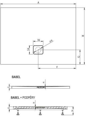 Душевой поддон акриловый Riho BASEL D005017005 90х90 белый без ножек - фото 2