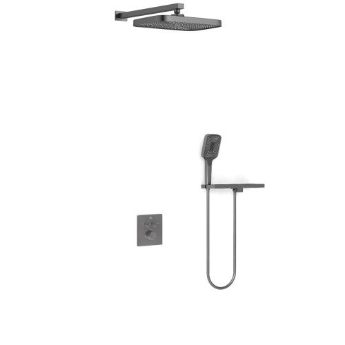 Душевая система Vincea VSFW-321MT1RGM встраиваемая в стену цвет вороненая сталь с термостатом - фото 2