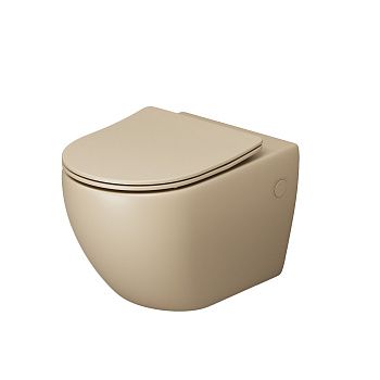 Унитаз подвесной Grossman Color GR-4411BEMS бежевый с сиденьем безободковый каскадный смыв