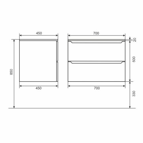 Тумба с раковиной Uperwood Tanos-Next 2900000092 70х50 цвет белый - фото 4