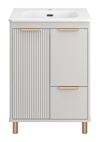 Тумба под раковину Brevita Risacca RIS-06060-0342Я 60х50 напольная цвет серый - фото 2