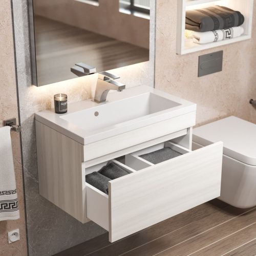 Тумба с раковиной Uperwood Eva 3930313468 60х50 цвет белый - фото 3