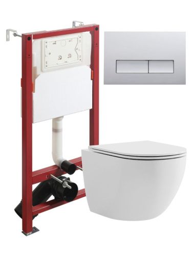 Комплект унитаз с инсталляцией и клавишей смыва Agger ATI03100+APB200 - фото 2