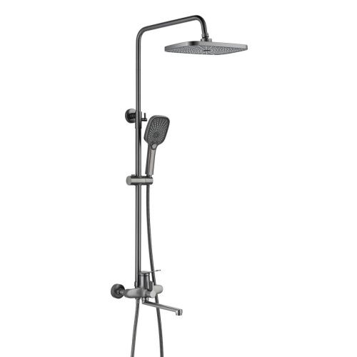 Душевая стойка Shevanik S6236T настенная цвет оружейная сталь - фото 2