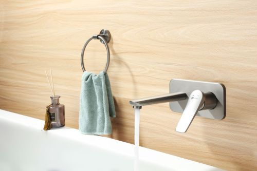 Смеситель для раковины LeMark Bronx LM3726GM настенный графит - фото 2