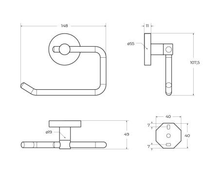 Бумагодержатель Cezares RELAX RELAX-PH1-IN