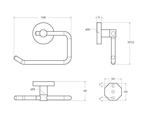 Бумагодержатель Cezares RELAX RELAX-PH1-NOP - фото 2