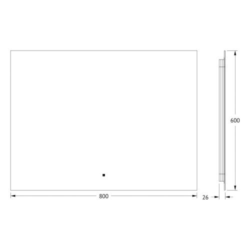 Зеркало с подсветкой Defesto GLOW DF 2517RH 80х60 подвесное - фото 2