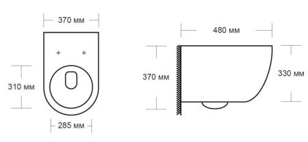 Унитаз подвесной MILLEAU 203B ALBY 203B черный  с сиденьем микролифт безободковый смыв воронка-водоворот