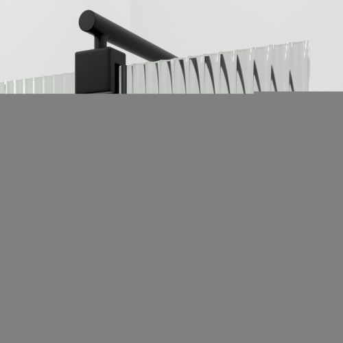 Душевая перегородка Wasserkraft Rur 30W 30W39MB-FL 90х200 стекло рифленое профиль черный - фото 2