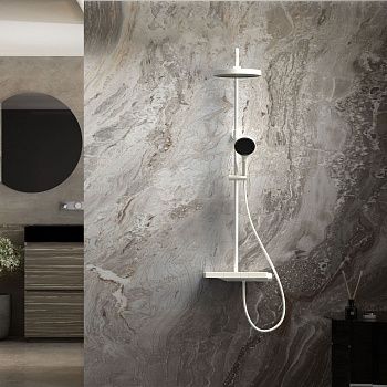 Душевая стойка Vincea Inspire VSFS-3I12TW настенная цвет белый с термостатом