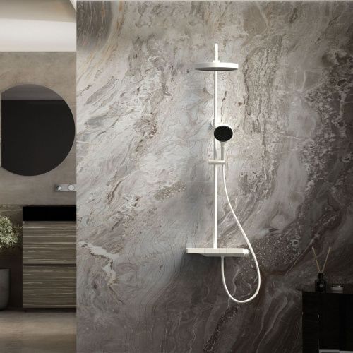 Душевая стойка Vincea Inspire VSFS-3I12TW настенная цвет белый с термостатом