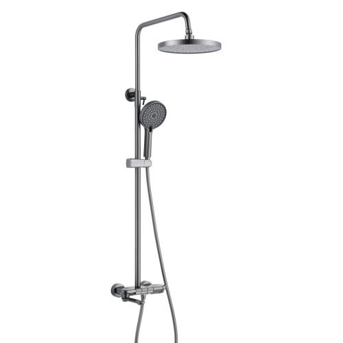 Душевая стойка Shevanik S4726T настенная цвет оружейная сталь - фото 2