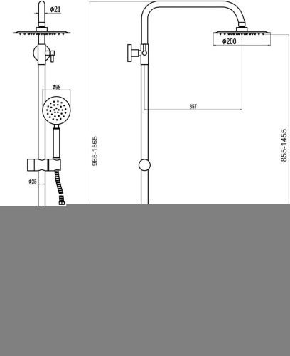 Душевая стойка Fmark FS8245 настенная цвет серый - фото 3