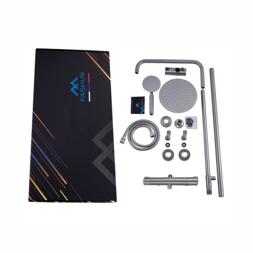 Душевая стойка Fashun A52427 настенная цвет серый с термостатом - фото 4