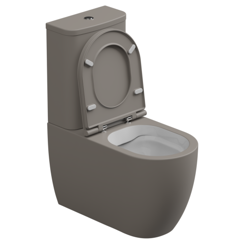 Чаша унитаза напольная GSG Ceramic Design Like LKMBLBI000/030P цвет белый/коричневый без бачка без сиденья безободковая смыв торнадо - фото 2