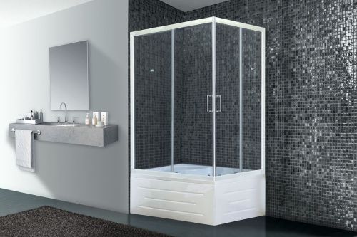 Душевой уголок Royal Bath BP RB8100BP-T-L 100х80 стекло прозрачное профиль белый с поддоном
