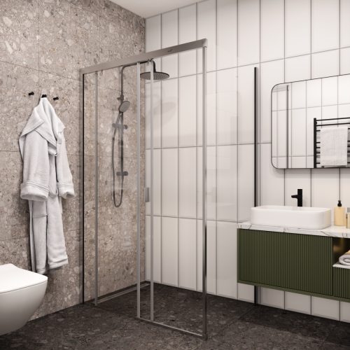 Душевой уголок Cerutti SPA MARBELLA 120 L 120х80 стекло прозрачное профиль хром без поддона - фото 5