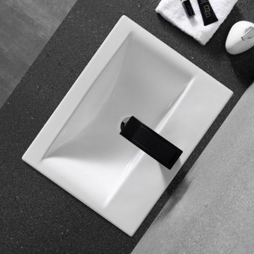 Раковина из сантехнического фаянса CeramaLux 9393-50 50х40 встраиваемая цвет белый 1 отверстие под смеситель - фото 5