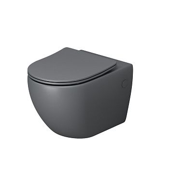 Унитаз подвесной Grossman Color GR-4411GMS серый с сиденьем безободковый каскадный смыв