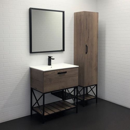 Тумба с раковиной Comforty Бредфорд 00-00008074CF 80х50 напольная цвет коричневый - фото 5