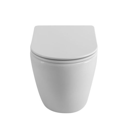 Унитаз приставной BelBagno SFERA-R BB2141CBR/SC белый с сиденьем микролифт безободковый каскадный смыв - фото 5