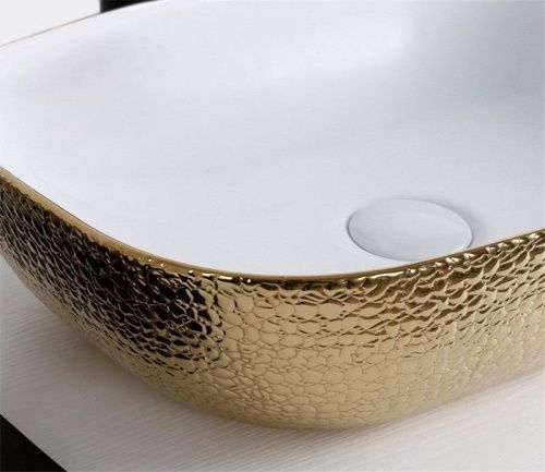 Раковина из сантехнического фаянса CeramaLux D1333H025 50х30 накладная цвет белый без отверстий под смеситель - фото 2