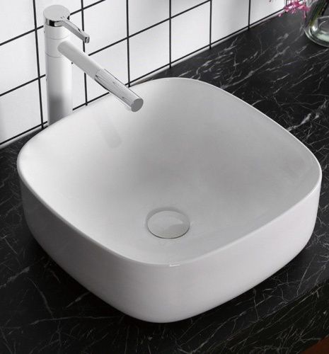 Раковина из сантехнического фарфора Cerutti SPA CR0010 40х40 накладная цвет белый без отверстий под смеситель