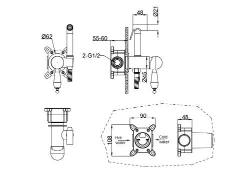 Гигиенический душ Boheme Medici смесители 434 бронза - фото 2