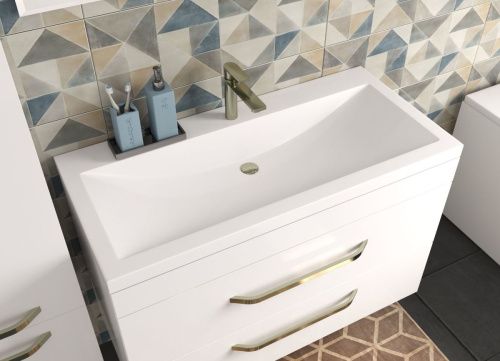 Раковина из искусственного камня Эстет Монако ФР-00014948 100х50 накладная цвет белый 1 отверстие под смеситель - фото 4