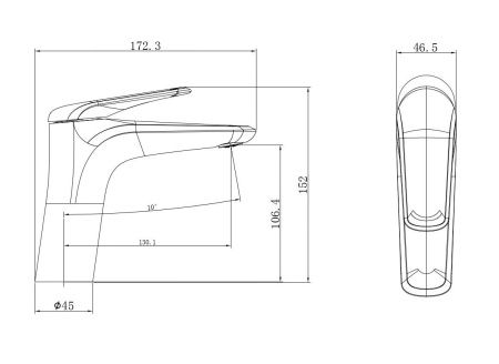 Смеситель Wonzon & Woghand WW-A41222-CR на раковину хром