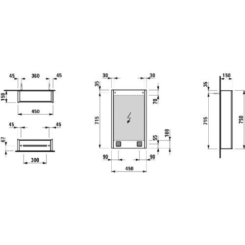 Зеркало-шкаф Laufen Frame 4.0835.1.900.145.1 50х80 подвесной цвет белый - фото 2