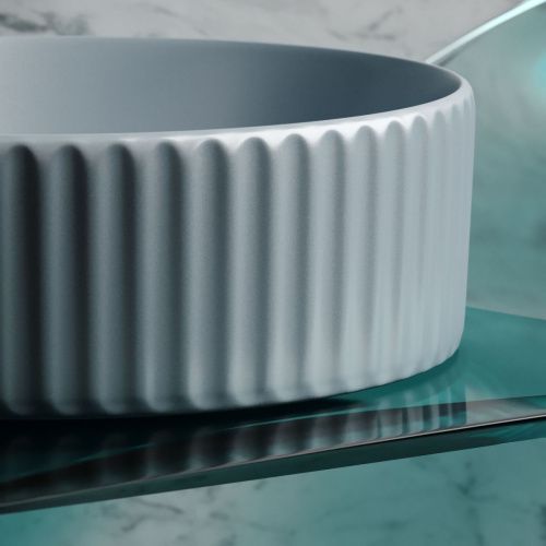 Раковина из сантехнического фарфора Ceramica Nova ELEMENT CN6057MHL 40х40 накладная цвет голубой без отверстий под смеситель - фото 2