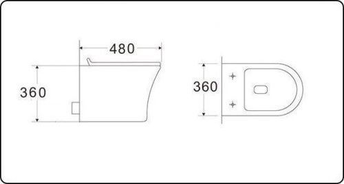 Унитаз подвесной CeramaLux 2617E белый с сиденьем микролифт безободковый каскадный смыв - фото 2