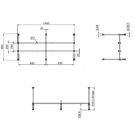 Каркас для ванны Am.Pm W01A-150-070W-R