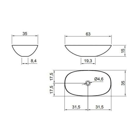 Раковина из искусственного камня Antonio Lupi Velo VELO63 Bianco 40 см накладная цвет белый без отверстий под смеситель